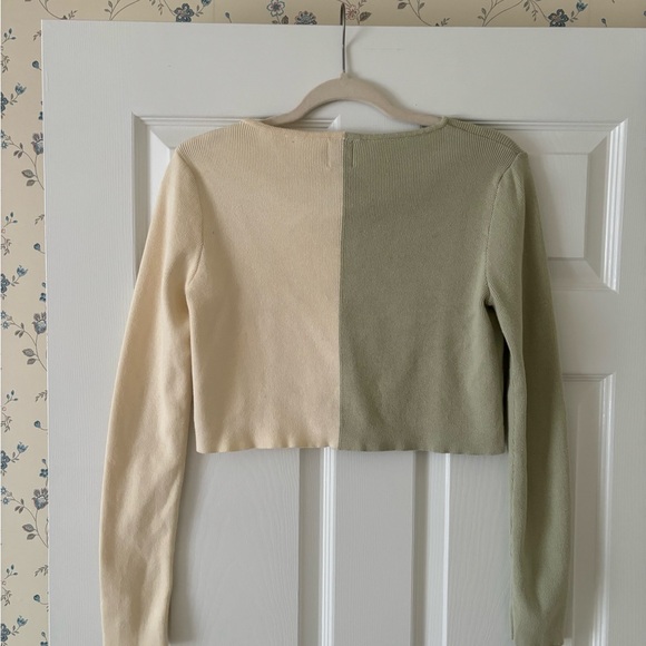 Princess Polly Mateo Green and Cream Knit Cardigan - Picture 3 of 3